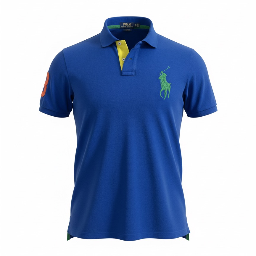 Polo By Ralph Lauren Royal Blue Polo With Green Logo